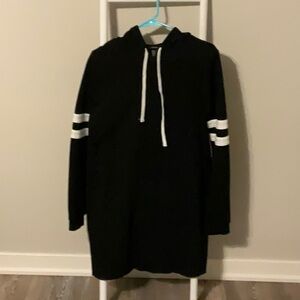 Forever 21 long black tunic hoodie